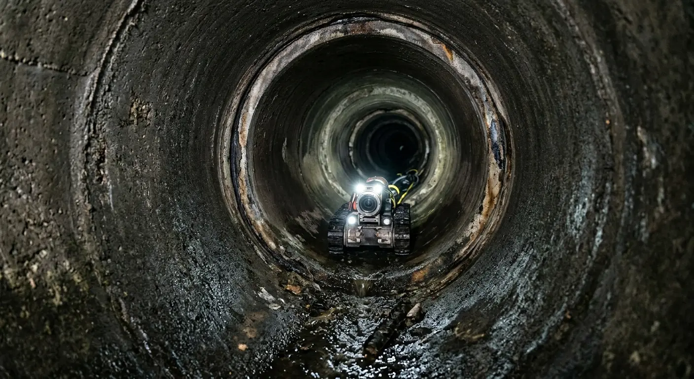 Robotic sewer camera inspecting pipe interior for Drain Snake Service in Odessa